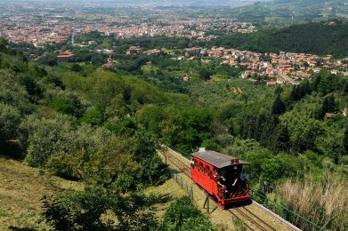 Funicular and view of Montecatini Terme